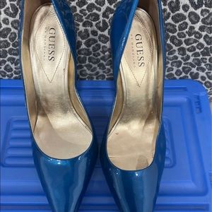 Blue Patent Leather Pumps